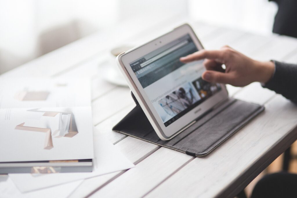 businessman working with tablet