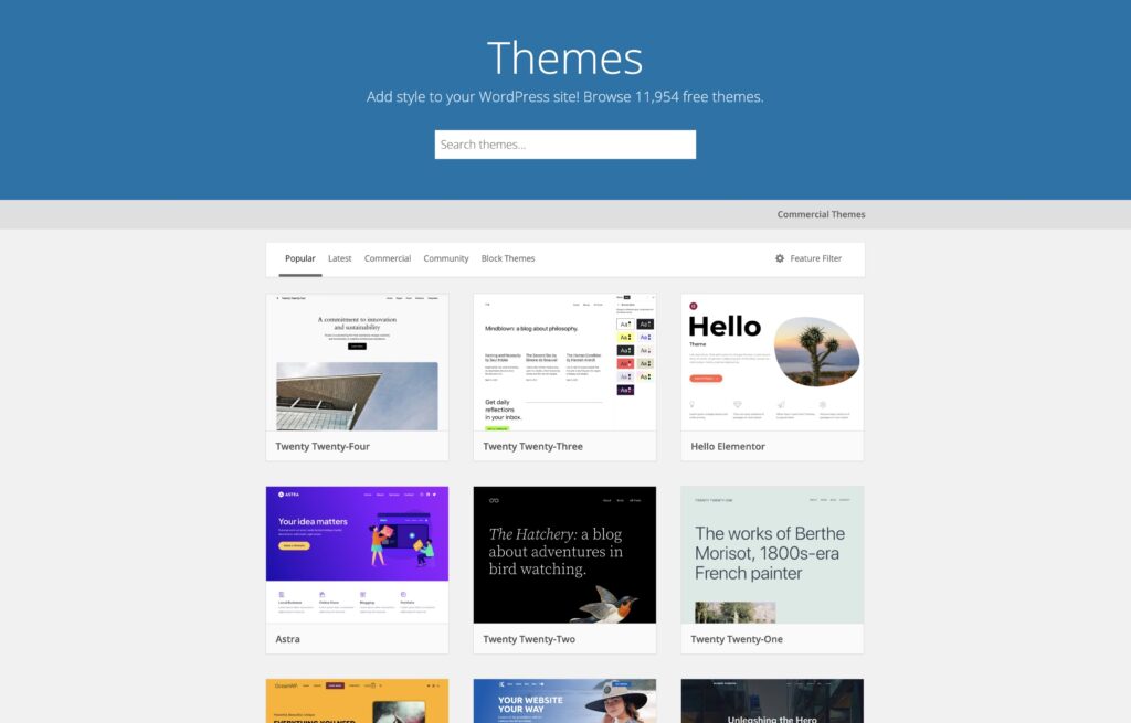 WordPress Themes WordPress org