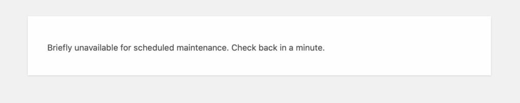 Default WordPress Maintenance screen